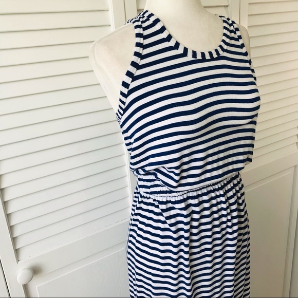 J. CREW Blue White Sleeveless Maxi Dress Size S - Picture 4 of 10